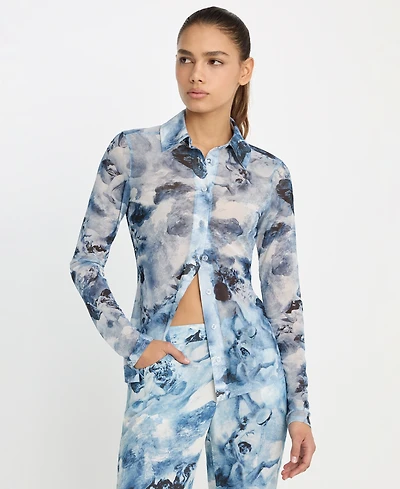 Good American Women's Button-Up Top, Regular & Plus