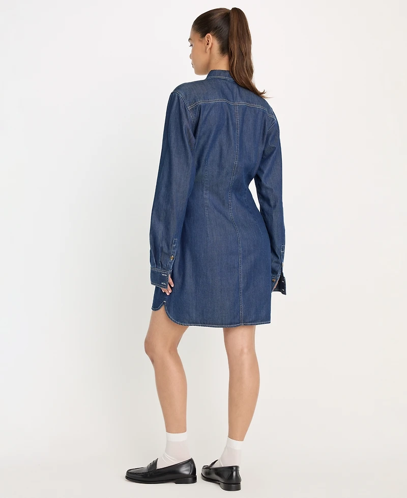 Good American Women's Denim Wrap Shirt Dress, Regular & Plus