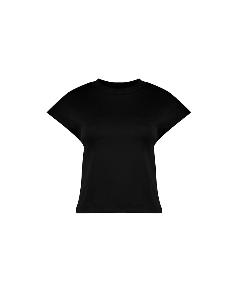 Ivonne Women's Black dropped sleeve top