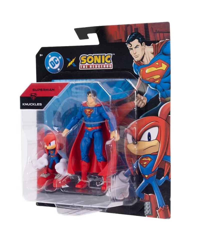 Sonic The Hedgehog Knuckles and Superman Action Figures