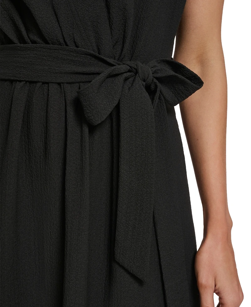 Calvin Klein Women's Tiered Belted Surplice Dress