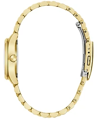 Caravelle Women's Classic Dress Gold-Tone Stainless Steel Bracelet Watch, 28mm