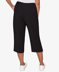 Alfred Dunner Petite Crowd Pleaser Relaxed Pull-On Black Capri Pants