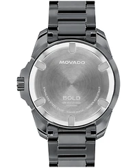 Movado Men's Bold Verso S Swiss Quartz Ionic Plated Grey Steel Watch, 42mm