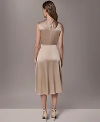 Donna Karan New York Women's Mock Neck A-Line Dress