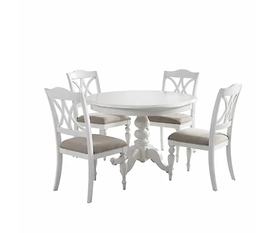 Liberty Furniture Industies Summer House 5 Piece Pedestal Table Set in Poplar/Pine Solids w/ Wood Products