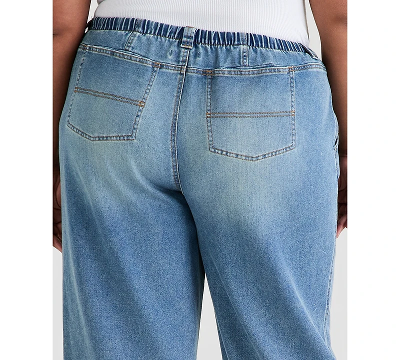 And Now This Trendy Plus Tie-Waist Wide-Leg Jeans, Macy's Exclusive