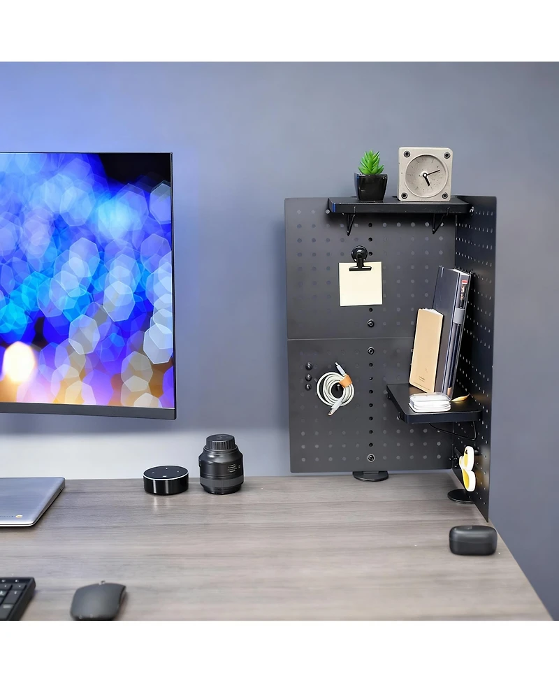 Yigii Magnetic Clamp-On Pegboard Organizer for Desk, Flexible Placement, Easy Installation
