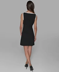 Karl Lagerfeld Paris Women's Contrast Trim Sheath Dress