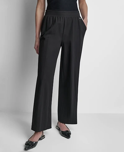Dkny Women's Mini Logo Ewaist Pull-On Pants