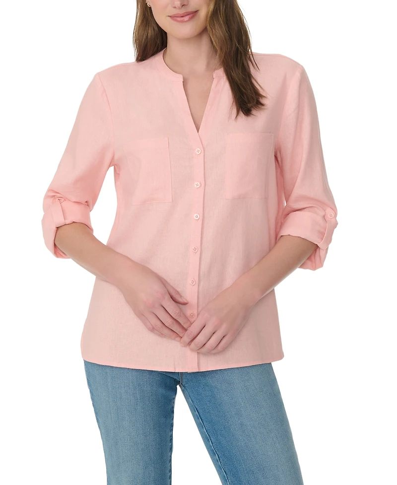 Gloria Vanderbilt Women's Sabina Band Collar Top