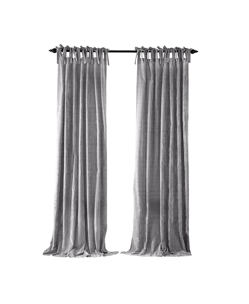 Elrene Home Fashions Korena Tie-Top Crushed Velvet Window Curtain