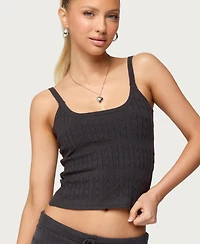 Edikted Women's Nella Cable Knit Tank Top