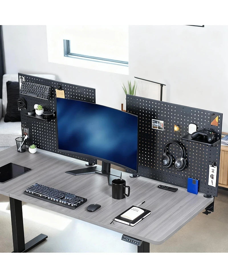 Yigii Magnetic Clamp-On Pegboard Organizer for Desk, Flexible Placement, Easy Installation