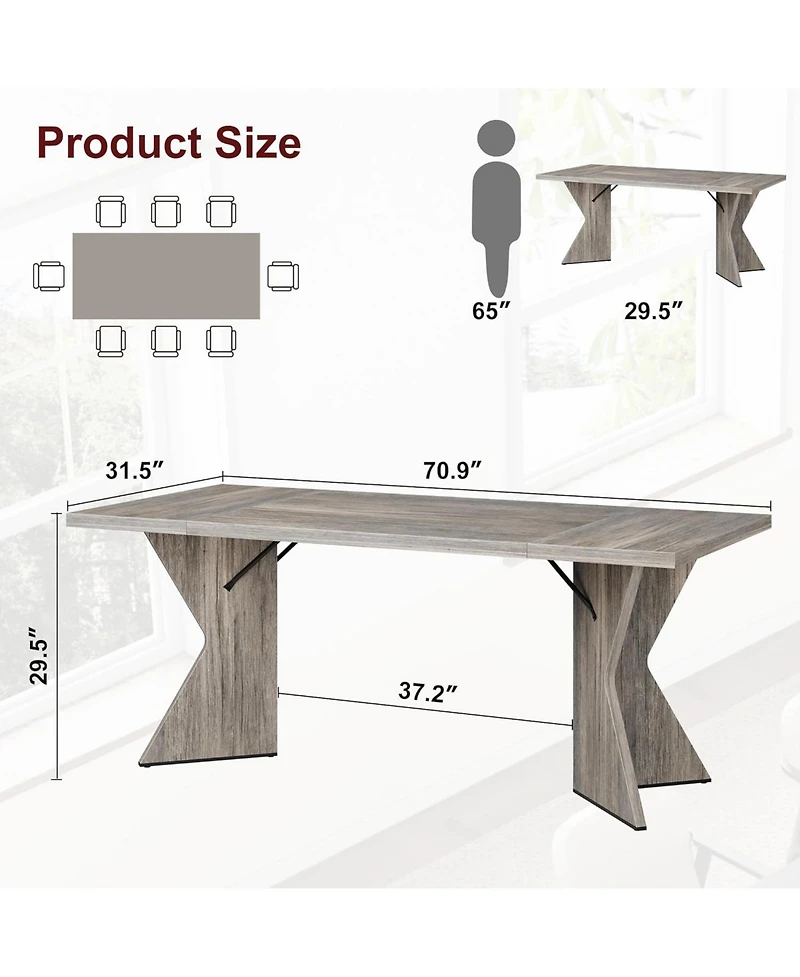 gaomon Dining Room Table 6 71 Inch Rectangular Kitchen Table Dining Room Furniture