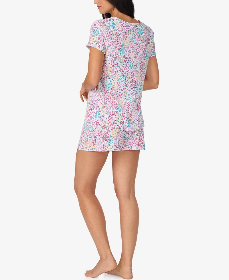 Cuddl Duds Women's Short-Sleeve Top & Boxers, 2-Piece Pajama Set