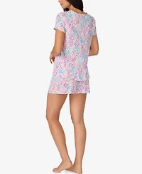 Cuddl Duds Women's Short-Sleeve Top & Boxers, 2-Piece Pajama Set