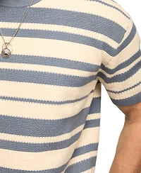 Lucky Brand Men's Textured Stripe Boxy Sweater T-Shirt