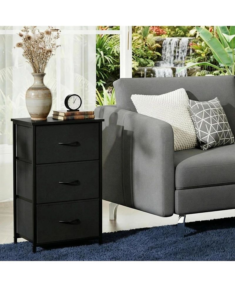 gaomon Stylish 3-Drawer Dresser with Removable Fabric Bins