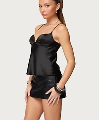 Edikted Women's Jema Cupped Satin Effect Top