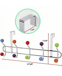 Yigii 10 Hooks Over Door Hook Rack, Stainless Steel, Ceramic Knobs
