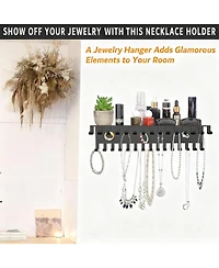 Yigii Wall Hanging Jewelry Organizer with 30 Hooks for Necklaces and Bracelets