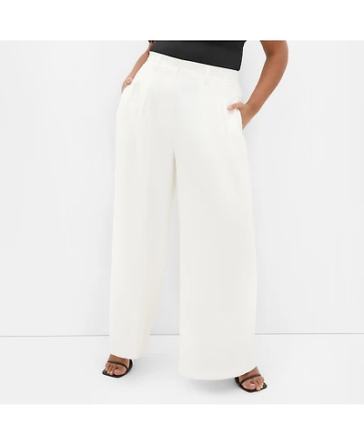 City Chic Women's Plus Abbie Fully Lined Wide Leg Pant