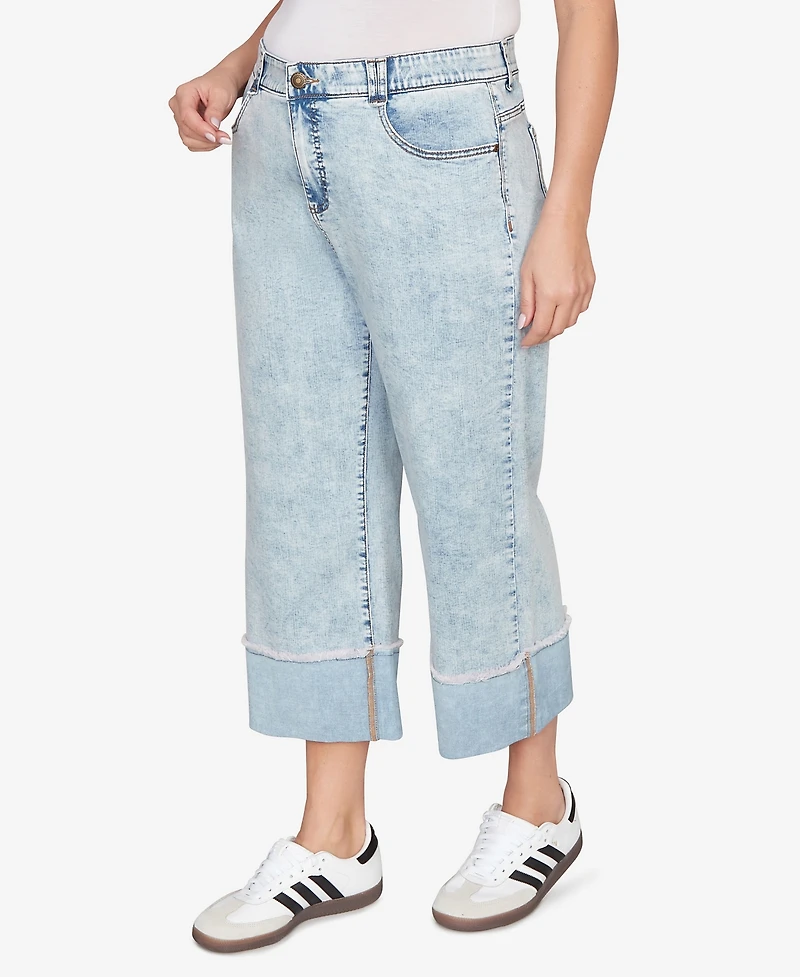 Ruby Rd. Plus Comfort Waist Wide Leg Cropped Jeans