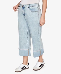 Ruby Rd. Plus Comfort Waist Wide Leg Cropped Jeans