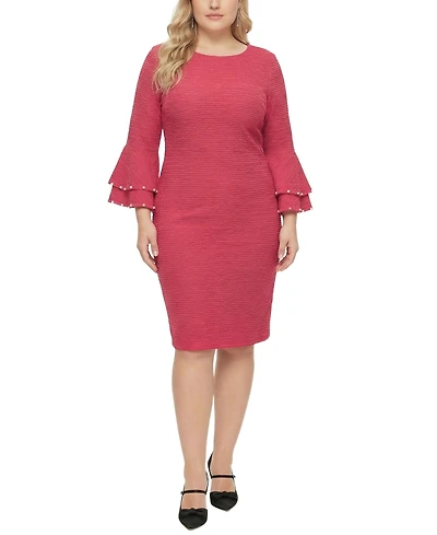 Ny Collection Plus Size Long Sleeve Dress with Bell Cuffs