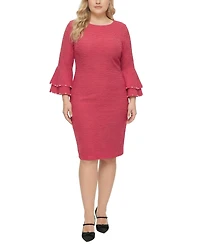 Ny Collection Plus Size Long Sleeve Dress with Bell Cuffs