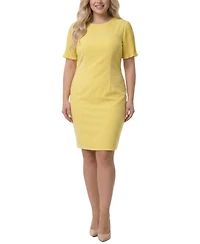 Ny Collection Plus Size Plisse Pleated Short Sleeve Dress