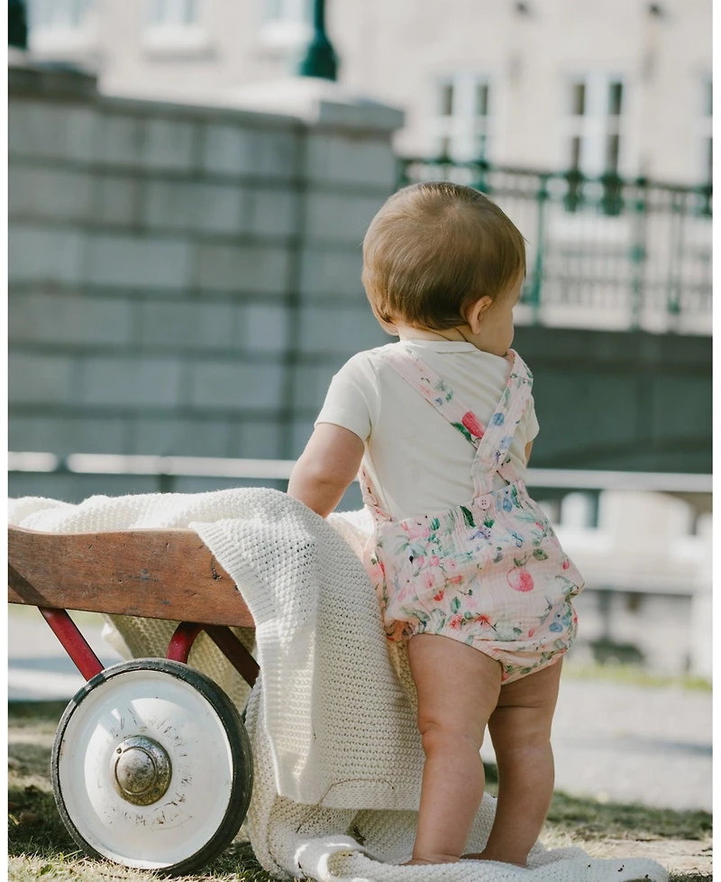 Deux par Baby Girls Cotton Jersey Onesie and Muslin Overall Set