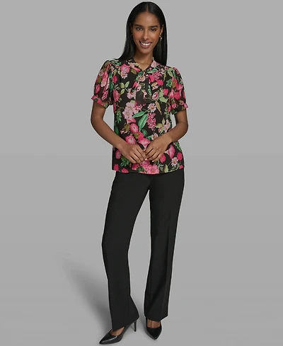 Karl Lagerfeld Paris Women's V-Neck Woven Blouse