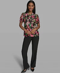 Karl Lagerfeld Paris Women's V-Neck Woven Blouse