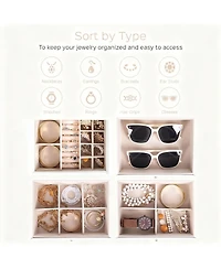 Yigii 4-Tier Jewelry Box with Mirror & Drawers - Stylish Organizer for Women