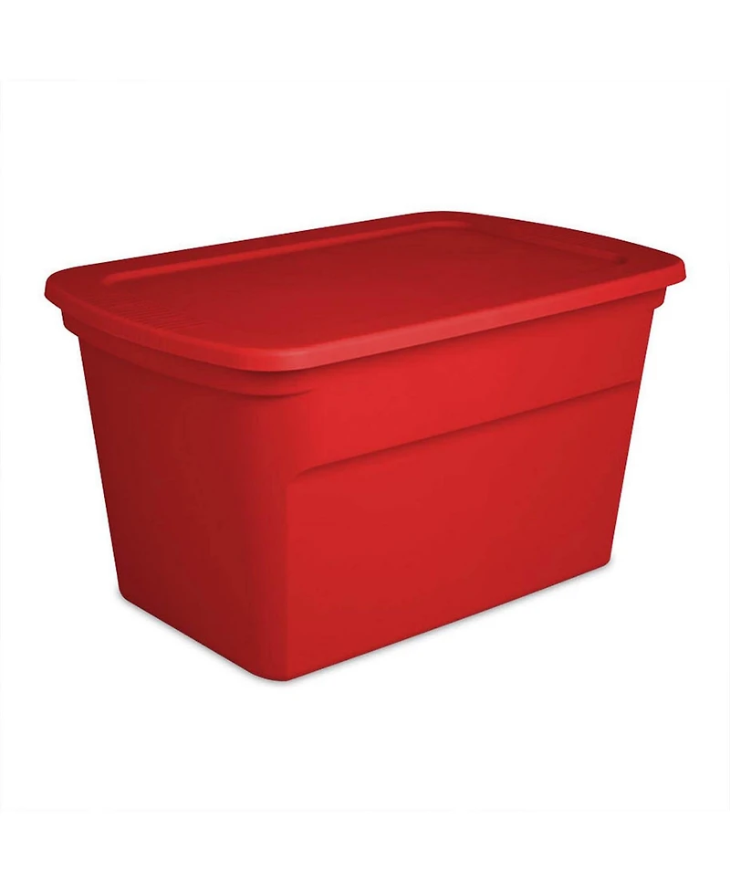 Sterilite 30 Gallon Durable Stacking Seasonal Storage Tote, Red (6 Pack)