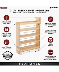 Rev-a-Shelf 7.25'' Pullout Kitchen Cabinet Organizer Soft-close, 448-bcsc-6C