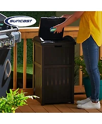 Suncast Trash Hideaway Outdoor Patio 33 Gal Garbage Waste Trash Can Bin (3 Pack)