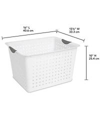 Sterilite Deep Ultra Nesting Plastic Storage Bin Basket Tote, White (12 Pack)