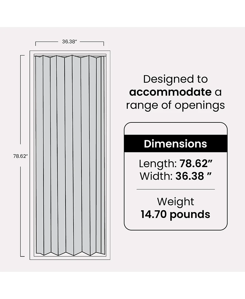 Ltl Home Products 36 x 80 Inch Plaza Espresso Vinyl Accordion Door with Hardware