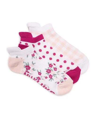 Muk Luks Women's Cotton Compression Ankle Socks, 3 Pair Pack