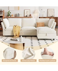 gaomon 97" Sectional Couch for Living Room, Modern l-Shaped Modular Sectional Sofa, Cloud Couch with Storage Ottoman