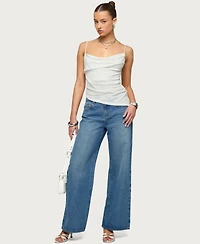 Edikted Women's Asymmetric Cowl Neck Tank Top