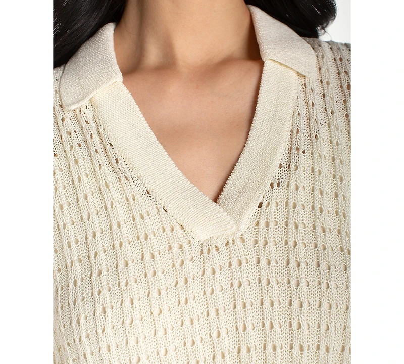 Liverpool Los Angeles Women's Sleeveless Johnny Collar Sweater