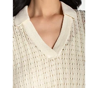 Liverpool Los Angeles Women's Sleeveless Johnny Collar Sweater