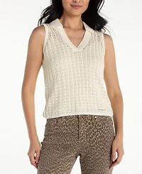 Liverpool Los Angeles Women's Sleeveless Johnny Collar Sweater