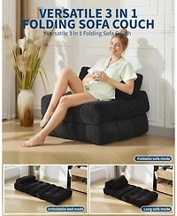gaomon Folding Sofa Bed,Convertible Sleeper Chair with Pillows & Portable Fold Out Chair Bed Boneless Couch,Sofa Lounge for Living Room