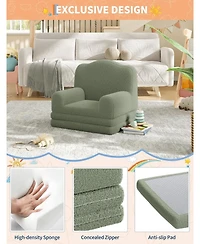 gaomon Kids Couch, 2-in-1 Comfy Toddler Couch Fold Out