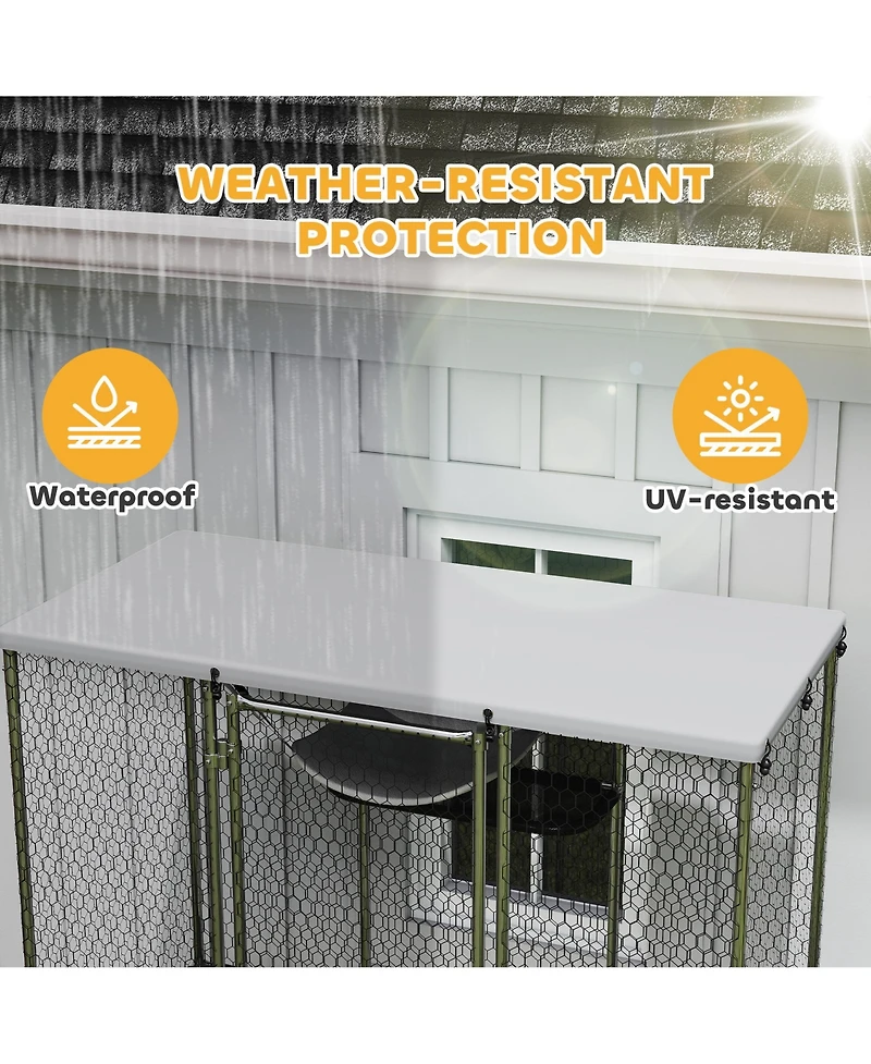 PawHut Large Catio Outdoor Cat Enclosure with Waterproof Cover